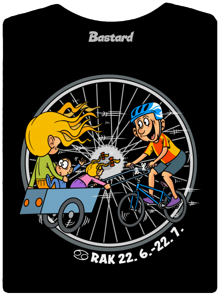 Cyklistický horoskop: Rak dámske tričko prémium Black