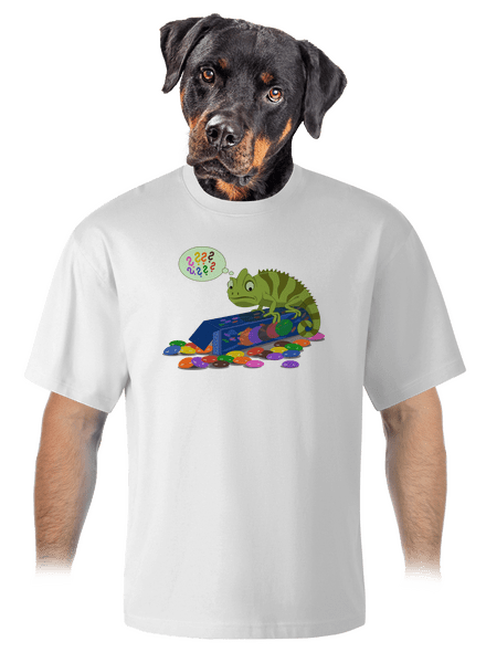 Zmätený chameleón unisex tričko oversized White