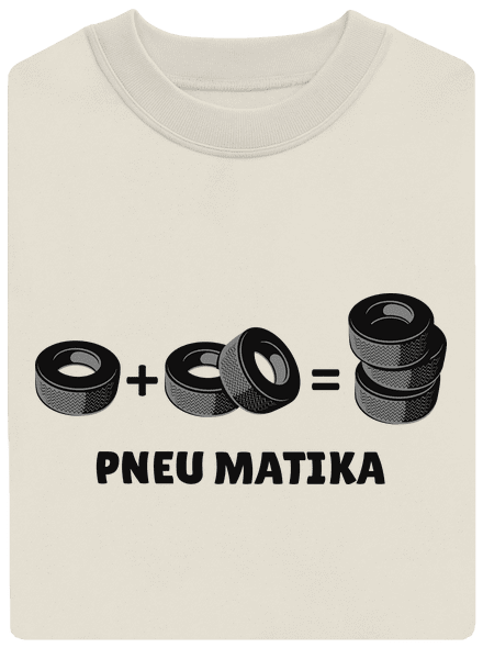 Pneu Matika unisex mikina bez kapucne Off White