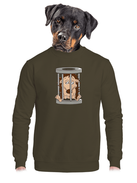 Jažeček v klietke unisex mikina bez kapucne Urban Khaki