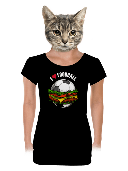 Foodball dámske tričko s lemom Black