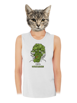 100% vegetarián dámske tielko voľné White