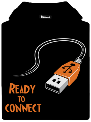 USB pripojenie pánska mikina klokanka Black