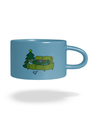 Vianočný ležiak hrnček makronka Blue Macaron