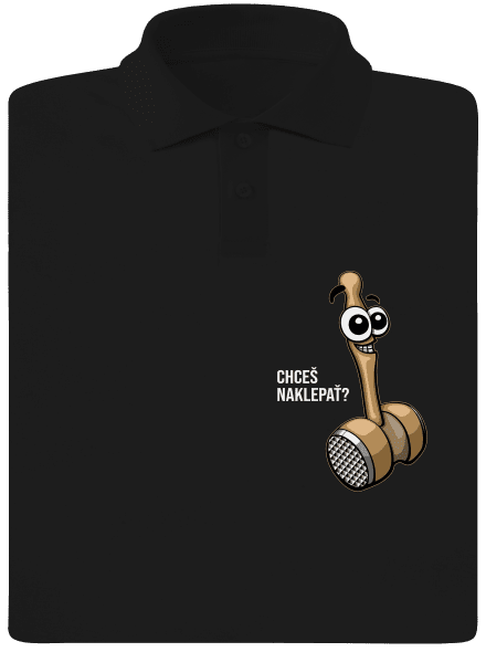 Chceš naklepať? pánska polokošeľa Black