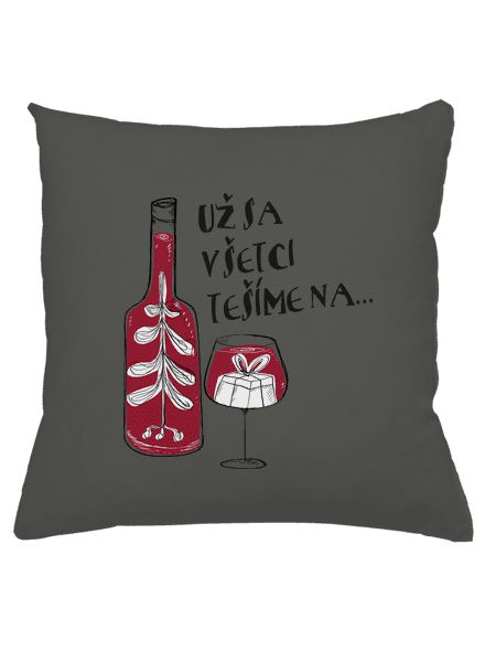 Vianoce vo víne vankúš Gray Pol