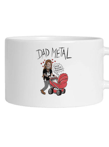 Dad metal hrnček makronka White