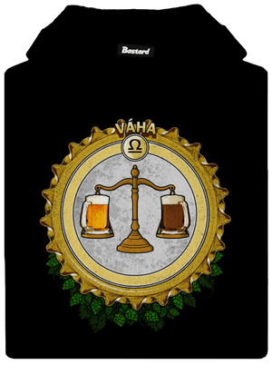 Pivný horoskop: Váha pánska mikina klokanka Black