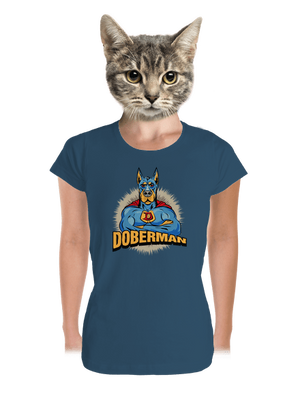 Doberman dámske tričko prémium Petrol Blue