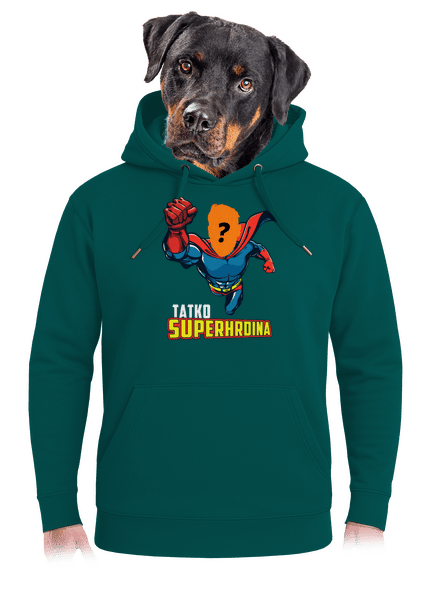 Tatko superhrdina unisex mikina premium Emerald Green