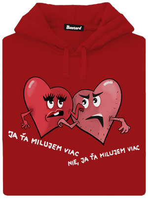 Srdiečka dámska mikina klokanka Red Mal