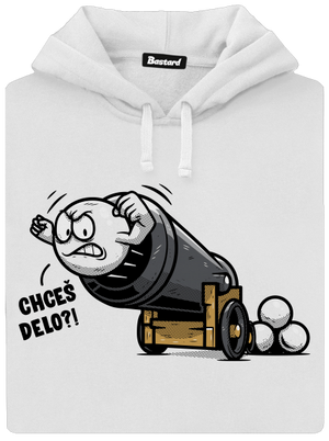 Chceš delo? dámska mikina klokanka White