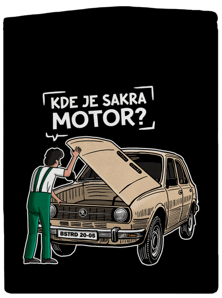Kde je motor? pánska mikina na zips Black