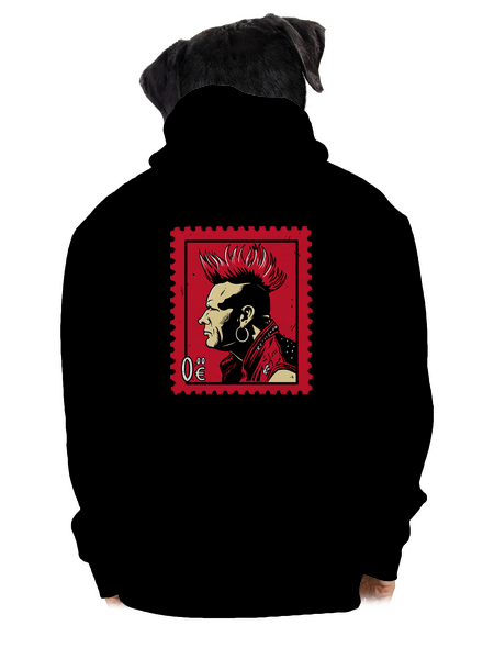 Známka punku pánska mikina na zips Black