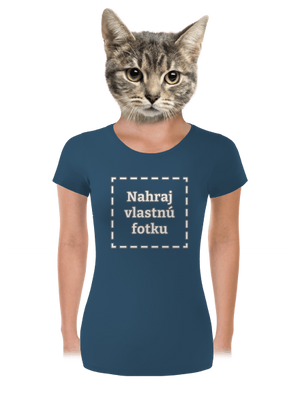 Vlastná potlač dámske tričko prémium Petrol Blue