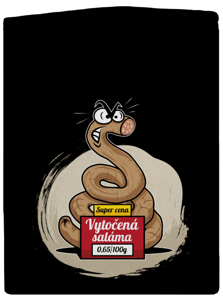 Vytočená saláma pánska mikina na zips Black