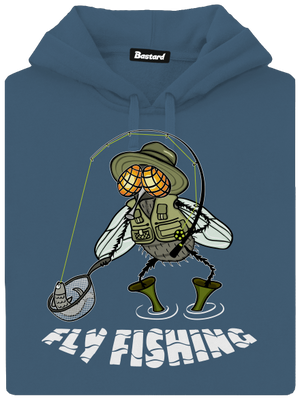 Fly fishing dámska mikina klokanka Denim