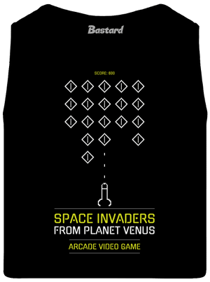 Space Invaders pánske tielko Black