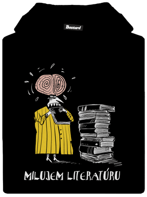 Milujem literatúru detská mikina klokanka Black