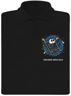 Padá server pánska polokošeľa Black