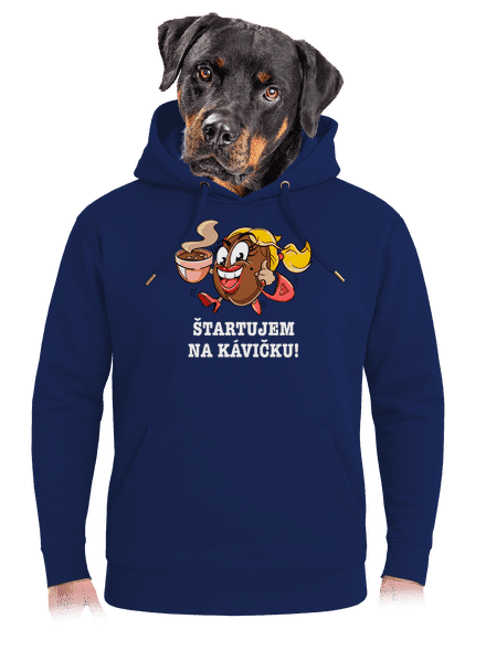 Štartujem na kávičke unisex mikina premium Navy