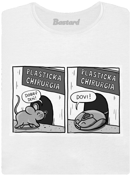Myš na plastike dámske tričko prémium White