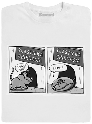 Myš na plastike detské tričko White