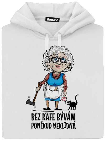 Neklidná bez kafe dámska mikina klokanka White
