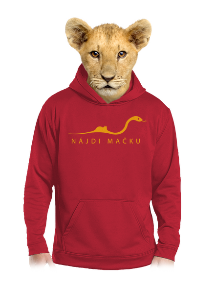 Nájdi mačku detská mikina klokanka Fire Red