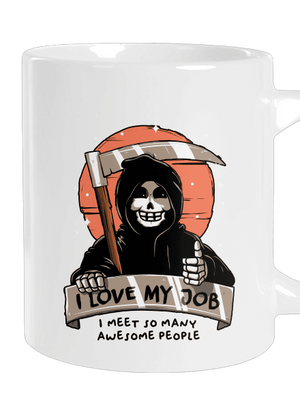 I love my job veľký hrnček White