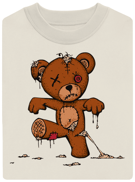 Zombie teddy unisex mikina bez kapucne Off White