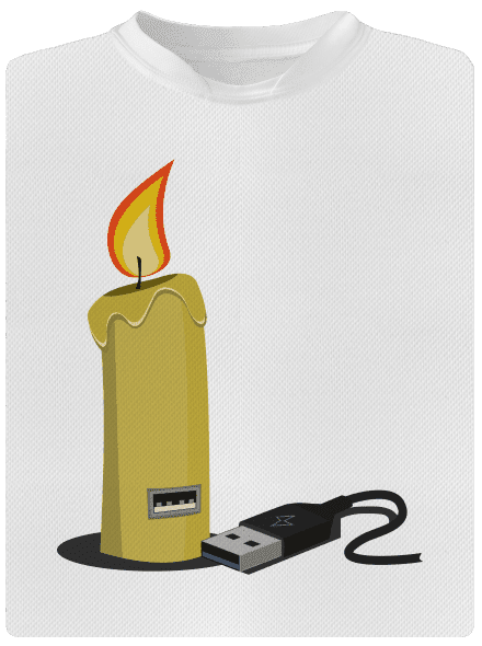 USB sviečka pánske športové tričko White