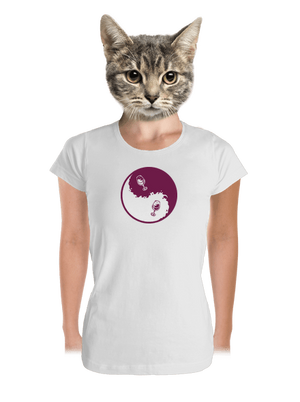 Jin Jang víno dámske tričko prémium White