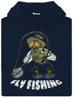 Fly fishing pánska mikina klokanka Navy