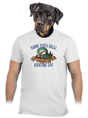 Ranné vtáča spí pánske tričko White