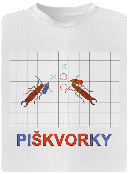 Škvorí piškvorky detské športové tričko White