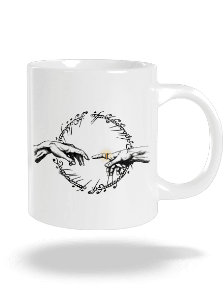 God of ring veľký hrnček White