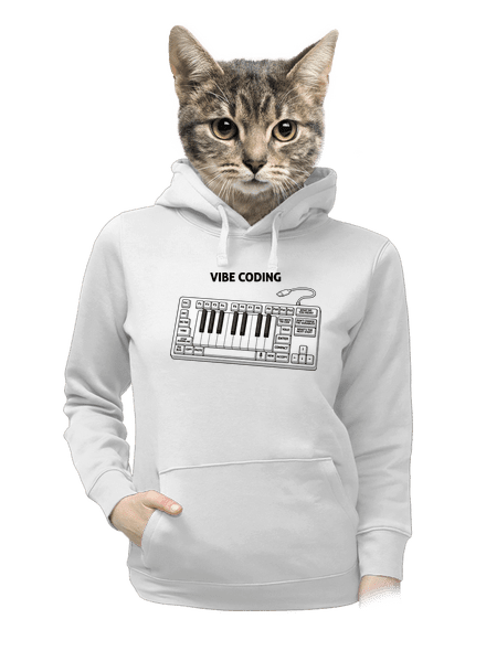 Vibe coding dámska mikina klokanka White