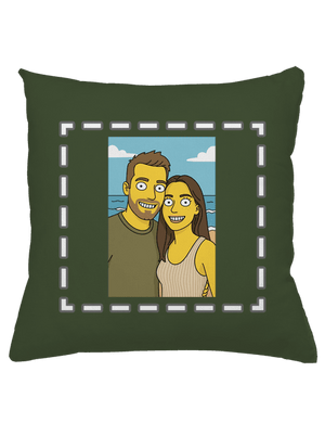 Simpsonovi z vlastnej fotky vankúš Olive Green