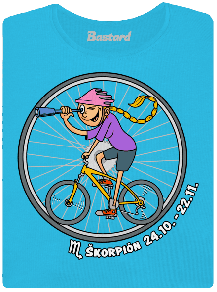 Cyklistický horoskop: Škorpión dámske tričko Blue Atol