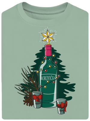 Vianočná borovička unisex tričko oversized Sage