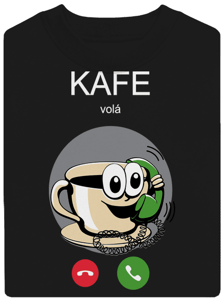 Kafe volá unisex mikina bez kapucne Black
