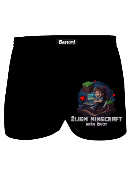 Žijem Minecraft pánske trenky Black