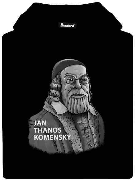 Jan Thanos Komenský dámska mikina klokanka Black