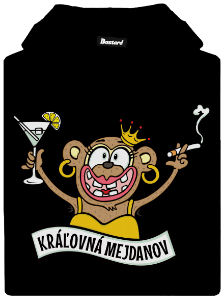 Kráľovná mejdanov pánska mikina klokanka Black