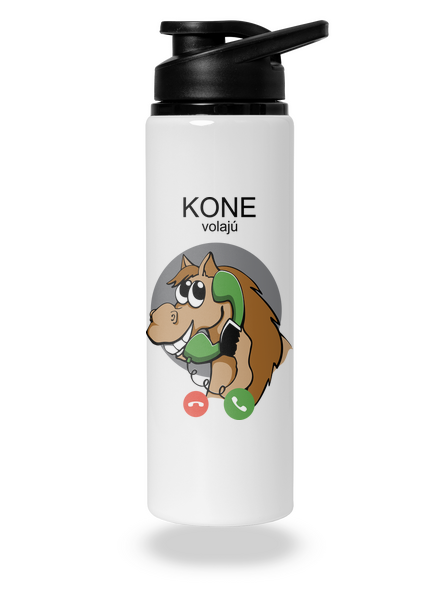 Kone volajú flaša na vodu White