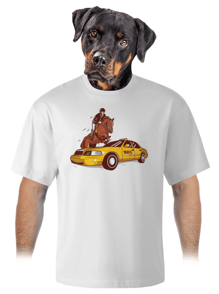 Taxis unisex tričko oversized White