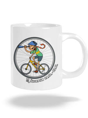 Cyklistický horoskop: Škorpión veľký hrnček White