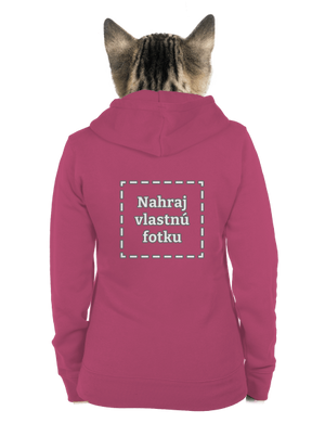 Vlastná potlač dámska mikina na zips Magenta