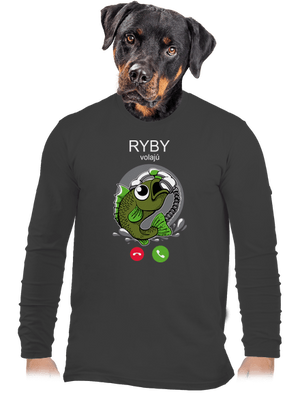 Ryby volají pánske dlhý rukáv Dark Grey